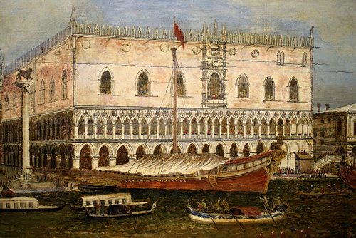 Venezia, la Regata Storica sfila sotto il Palazzo Ducale.
